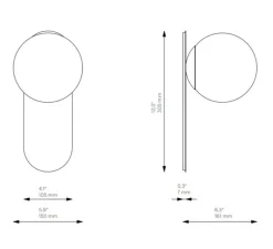 Applique murale, Adrion MD, laiton, verre opale, L15cm, H30,5cm - Schwung