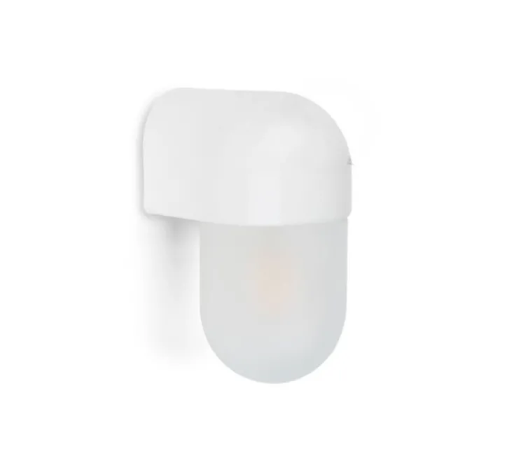 Applique murale, Agnes, avec glass001, blanc, IP54, L9cm, H16,5cm - Zangra