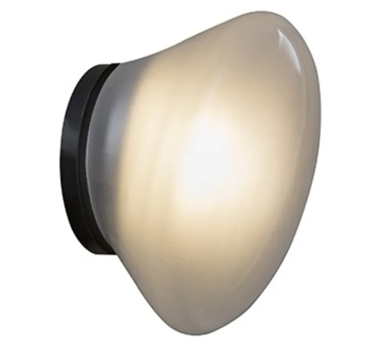 Applique murale, Agua AP290 S1 V1E, noir mat et verre opalin, IP44, LED, 3000K, 410 lm, L13cm, H13cm - Karman