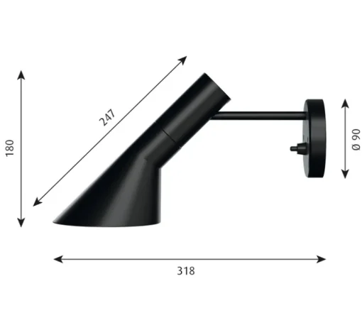 Applique murale, AJ Applique, noir, Ø31,8cm, H18cm - Louis Poulsen