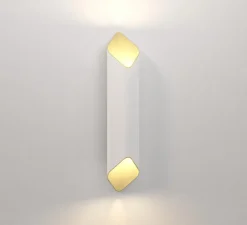 Applique murale, Ako 600, blanc, or, LED, dim, 2700K, 491 lm, L13cm, H60cm - Astro