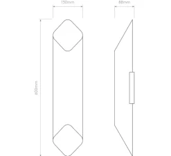 Applique murale, Ako 600, noir et or, LED, dim, 2700K, 491 lm, L13cm, H60cm - Astro
