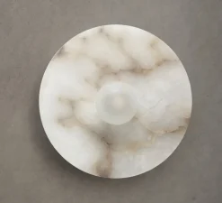 Applique murale, Alba simple XL, Albâtre, verre givré, Ø22cm, H9,5cm - Contain