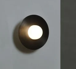 Applique murale, Alba Simple XL, laiton noirci, verre givré, Ø22cm, H22cm - Contain