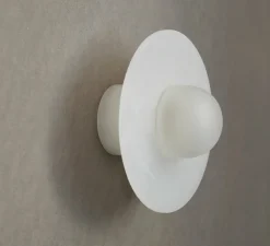 Applique murale, Alba Simple , Albâtre, verre givré, Ø15cm, H15cm - Contain