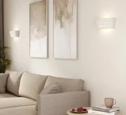 Applique murale, Amas 320, prêt à peindre, blanc, L32cm, H12,5cm - Astro