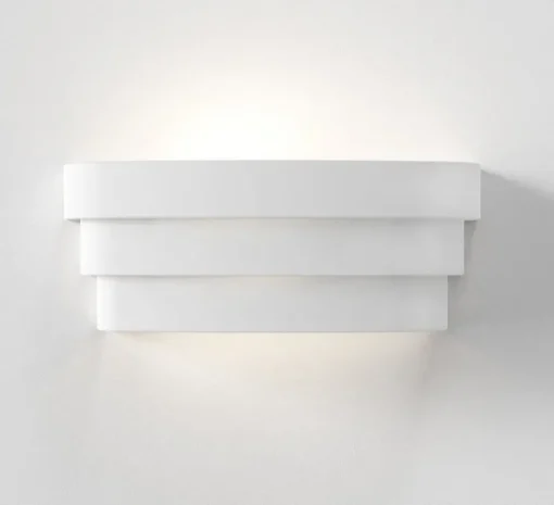 Applique murale, Amas 320, prêt à peindre, blanc, L32cm, H12,5cm - Astro