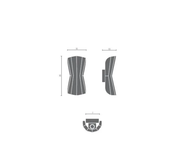 Applique murale, ANKARA SMALL, rouge, L10cm, H25cm - Matière Grise