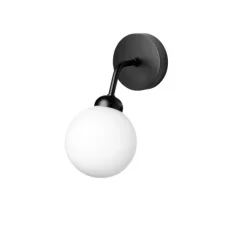Applique murale, Apiales, noir satiné, verre opalin, L19,6cm, H23,3cm - Nuura