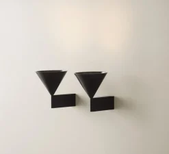Applique murale, Apollo 14, noir, L12,5cm, H14cm - Pholc