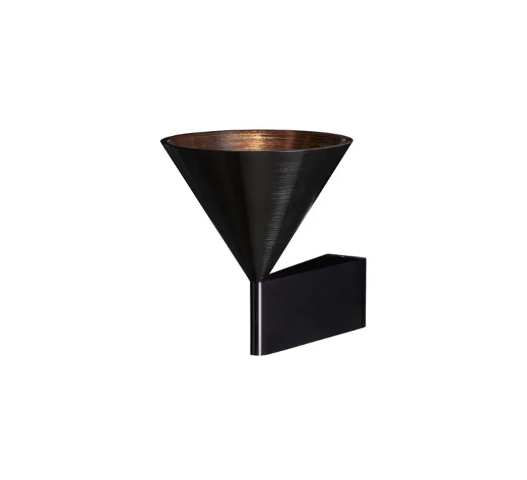 Applique murale, Apollo 14, noir, L12,5cm, H14cm - Pholc