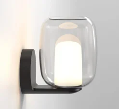 Applique murale, Aquina, noir, L14,2cm, H18,6cm - Astro