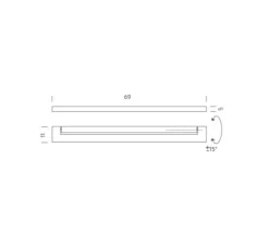 Applique murale, Ara, blanc, LED, 3000K, 2100lm, IP40, L69cm, H11cm - Nemo Lighting