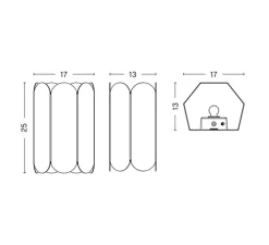 Applique murale, Arcs, bleu cobalt, L17cm, H25cm - Hay
