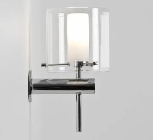 Applique murale, Arezzo Wall, blanc, chrome, IP44, L10cm, H20,8cm - Astro