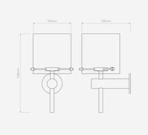 Applique murale, Arezzo Wall, blanc, chrome, IP44, L10cm, H20,8cm - Astro