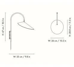 Applique murale, Arum Swivel, bronze, L26cm, H47cm - Ferm living