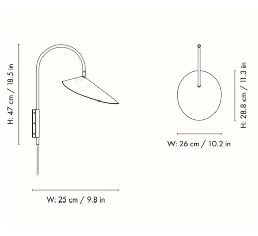 Applique murale, Arum Swivel, bronze, L26cm, H47cm - Ferm living