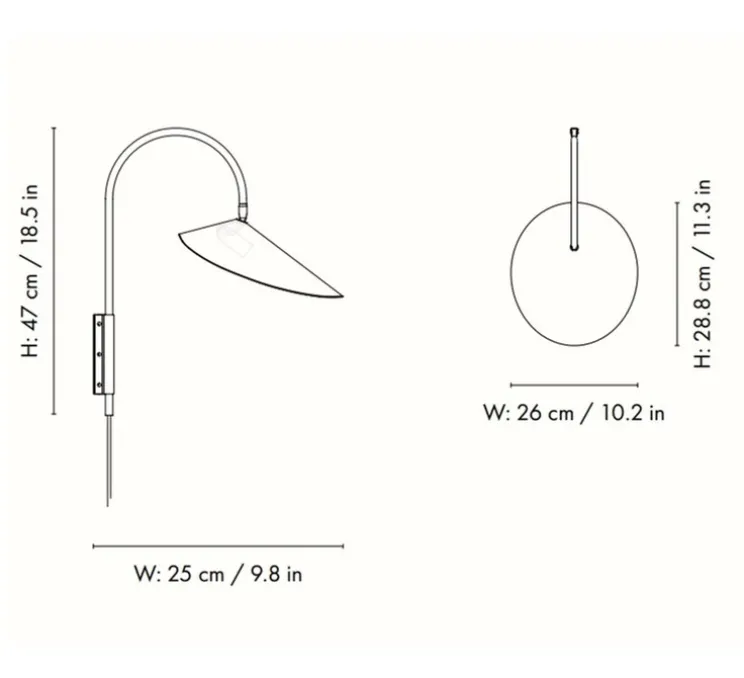 Applique murale, Arum Swivel, bronze, L26cm, H47cm - Ferm living
