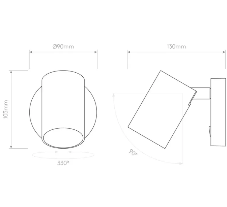 Applique murale, Ascoli Single Switched, blanc, L9cm, H10cm - Astro Lighting