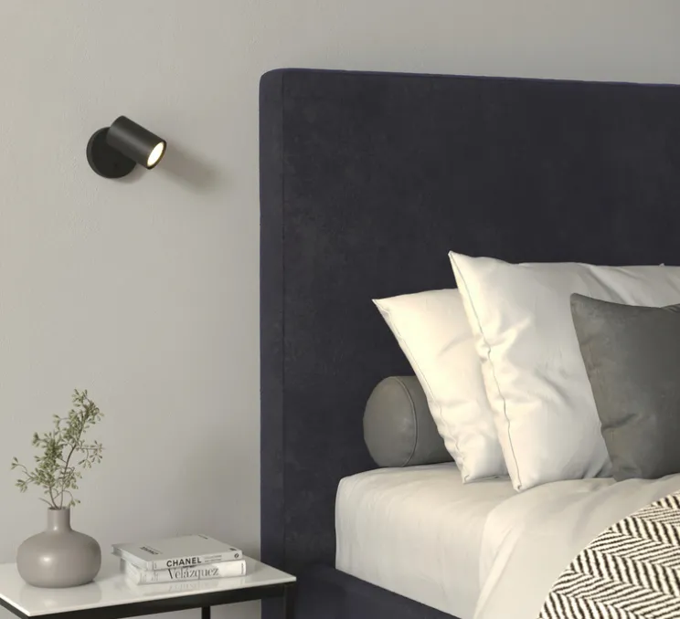 Applique murale, Ascoli Single Switched, noir mat, L9cm, H10cm - Astro Lighting