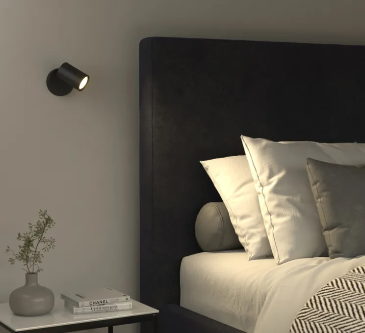 Applique murale, Ascoli Single Switched, noir mat, L9cm, H10cm - Astro Lighting