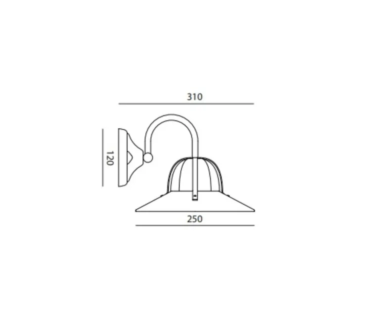 Applique murale, Asiago, noir, L25cm, H24cm - Toscot