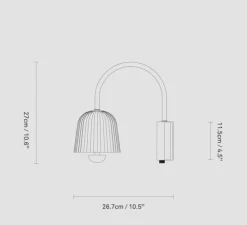 Applique murale, Asteea, laiton satiné, L12,5cm, H26,5cm-Nuura