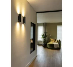 Applique murale, Asto tube, noir, Ø7cm, H20cm - SLV