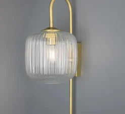 Applique murale, Astoria , laiton satiné, Ø20cm, H52,6cm - Mullan Lighting