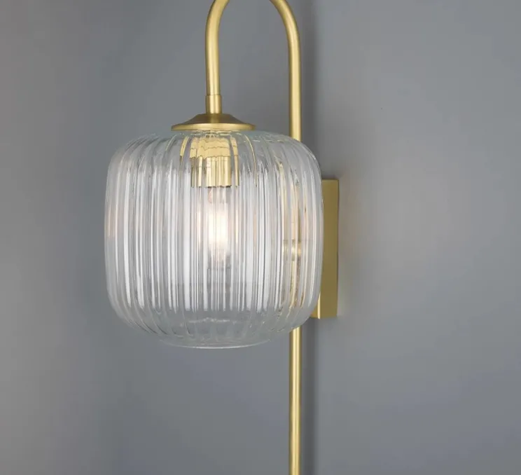 Applique murale, Astoria , laiton satiné, Ø20cm, H52,6cm - Mullan Lighting