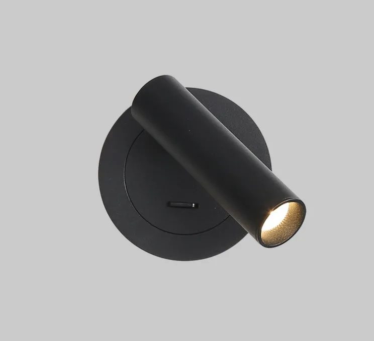 Applique murale, Atria Recessed, noir, LED, 3000K, 285 lm, Ø3cm, H11cm - ACB