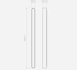 Applique murale, Atticus 900, chrome, IP44, LED, dim, 3000K, 976 lm, L5cm, H90cm - Astro