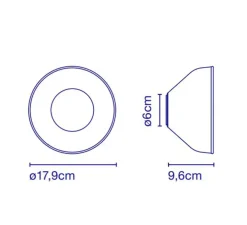 Applique murale, Aura, opale, LED, 2700K, 448lm, Ø17,9cm, P9,6cm - Marset