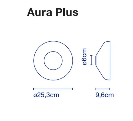 Applique murale, Aura Plus, verre fumé, LED, 447lm, 2700k, Ø25,3cm, P9,5cm - MARSET