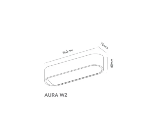 Applique murale, Aura W2, blanc, LED, dim, 2700K, 1540 lm, L26cm, H6cm - Light Point