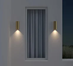 Applique murale, Ava 200 Coastal, laiton brossé PVD, IP44, L7,5cm, H20cm - Astro