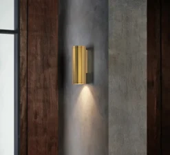 Applique murale, Ava 200 Coastal, laiton brossé PVD, IP44, L7,5cm, H20cm - Astro