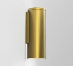 Applique murale, Ava 200 Coastal, laiton brossé PVD, IP44, L7,5cm, H20cm - Astro