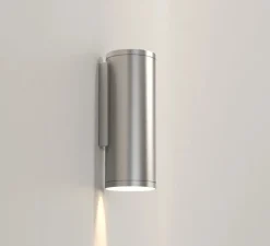Applique murale, Ava 200 Coastal, acier inoxydable brossé, IP44, L7,5cm, H20cm - Astro