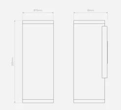 Applique murale, Ava 200 Coastal, acier inoxydable brossé, IP44, L7,5cm, H20cm - Astro