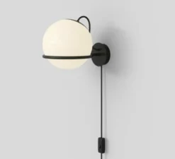 Applique murale, avec câble, Model 238/1, noir, L20cm, H30cm - Astep