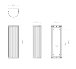 Applique murale, Avignon, Round 375, bronze, L12,6cm, H37,5cm - Astro
