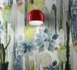 Applique murale, Ayrton, rouge, L21cm, H14cm - Ferroluce