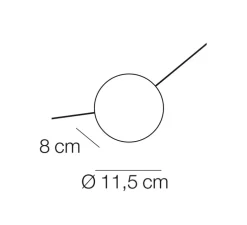 Applique murale, Azou 5, vert onyx, avec prise et interrupteur, LED, 2700K, 2250lm, ∅11,5cm, P8cm (par unité) - KDLN