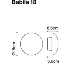 Applique murale, Babila 18, marron, IP65, LED, dim, 2700k, 571 lm, Ø18cm, P8,6cm - Marset