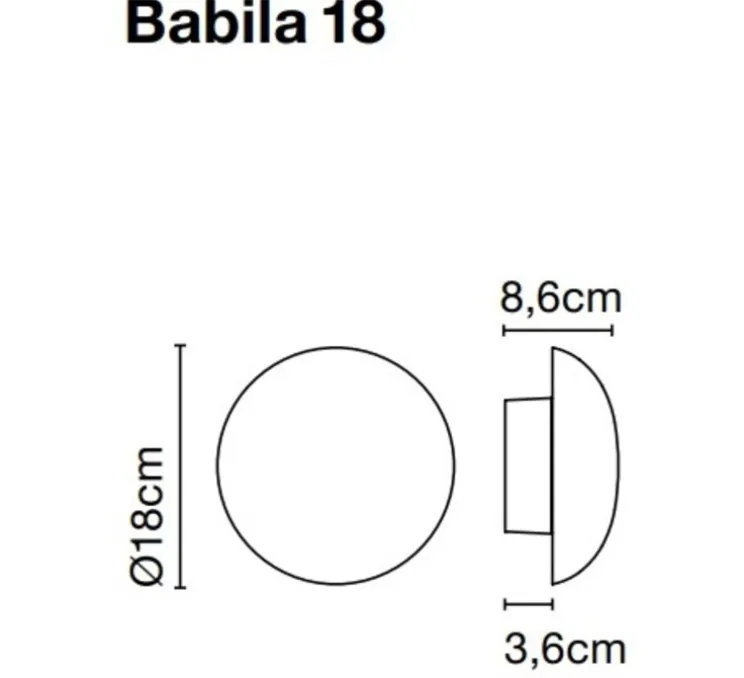 Applique murale, Babila 18, marron, IP65, LED, dim, 2700k, 571 lm, Ø18cm, P8,6cm - Marset