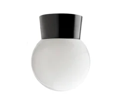 Applique murale, Bakelite 069, noir, glass 003, Ø9,5cm, H16,5cm - Zangra