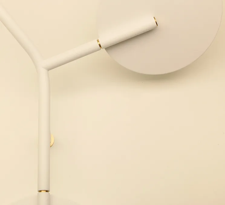 Applique murale, Ballon Wall 3, blanc et noyer, gauche, LED, 3000K, 400lm, L52cm, H41cm - TUNTO