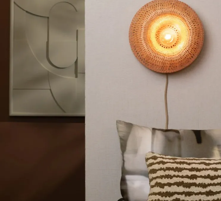 Applique murale, Barbados, naturel, Ø35cm, H35cm - Good&Mojo